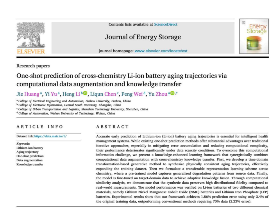 我院硕士研究生成果在《Journal of Energy Storage》期刊发表